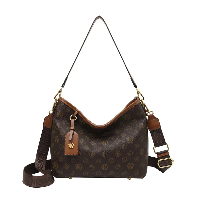 sac fourre-tout classique rétro imprimé grande capacité pour femmes, sac à bandoulière de créateur, sac à main pour femme, sac de navetteur en pu