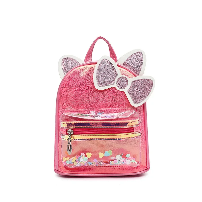 nouveau sac à dos personnalisé avec nœud de dessin animé pour enfants, sac à dos à oreilles mignon, sac de princesse d'extérieur, sac de collation, sac de nom de la maternelle