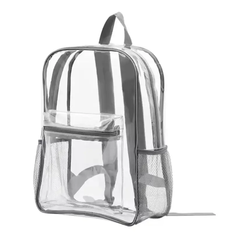 sac à dos transparent en pvc pour sports de plein air et fitness, sac à dos de voyage décontracté visible, grande capacité, sac à bandoulière imperméable