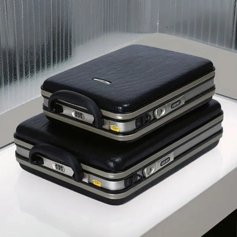 sacoche d'affaires pour homme, style vertical, avec serrure à code, pour documents et ordinateur portable 13-15 pouces, idéale pour les voyages et comme bagage cabine