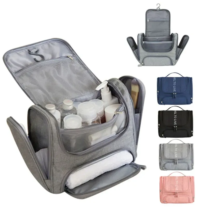 sac à cosmétiques suspendu étanche pour hommes, organisateur de voyage, trousse de maquillage pour femmes, trousse de maquillage nécessaire, trousse de toilette pour lavage humide et sec