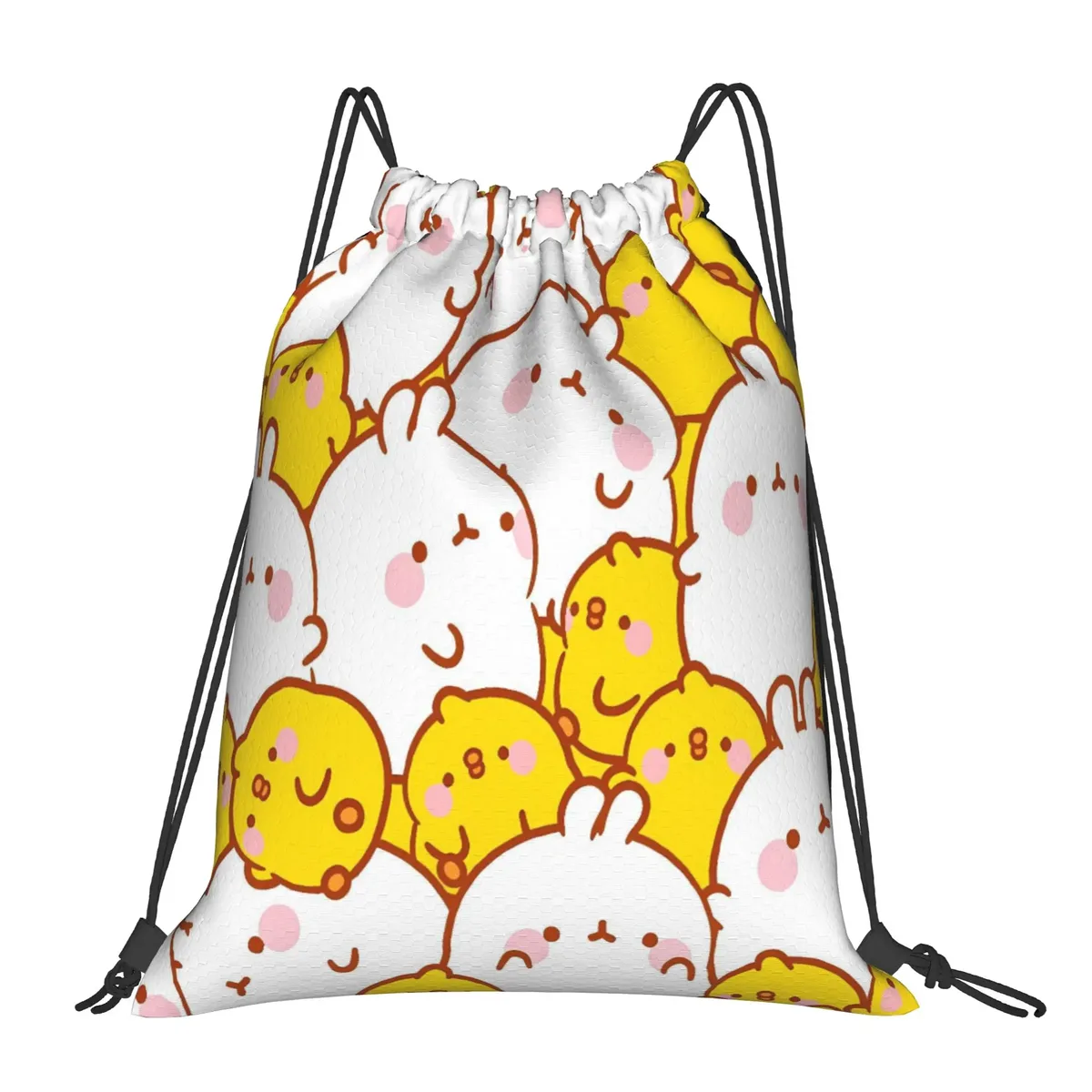 sac à cordon de serrage molang cartoon, sac à dos vintage résistant à l'eau, sac de sport pour femmes