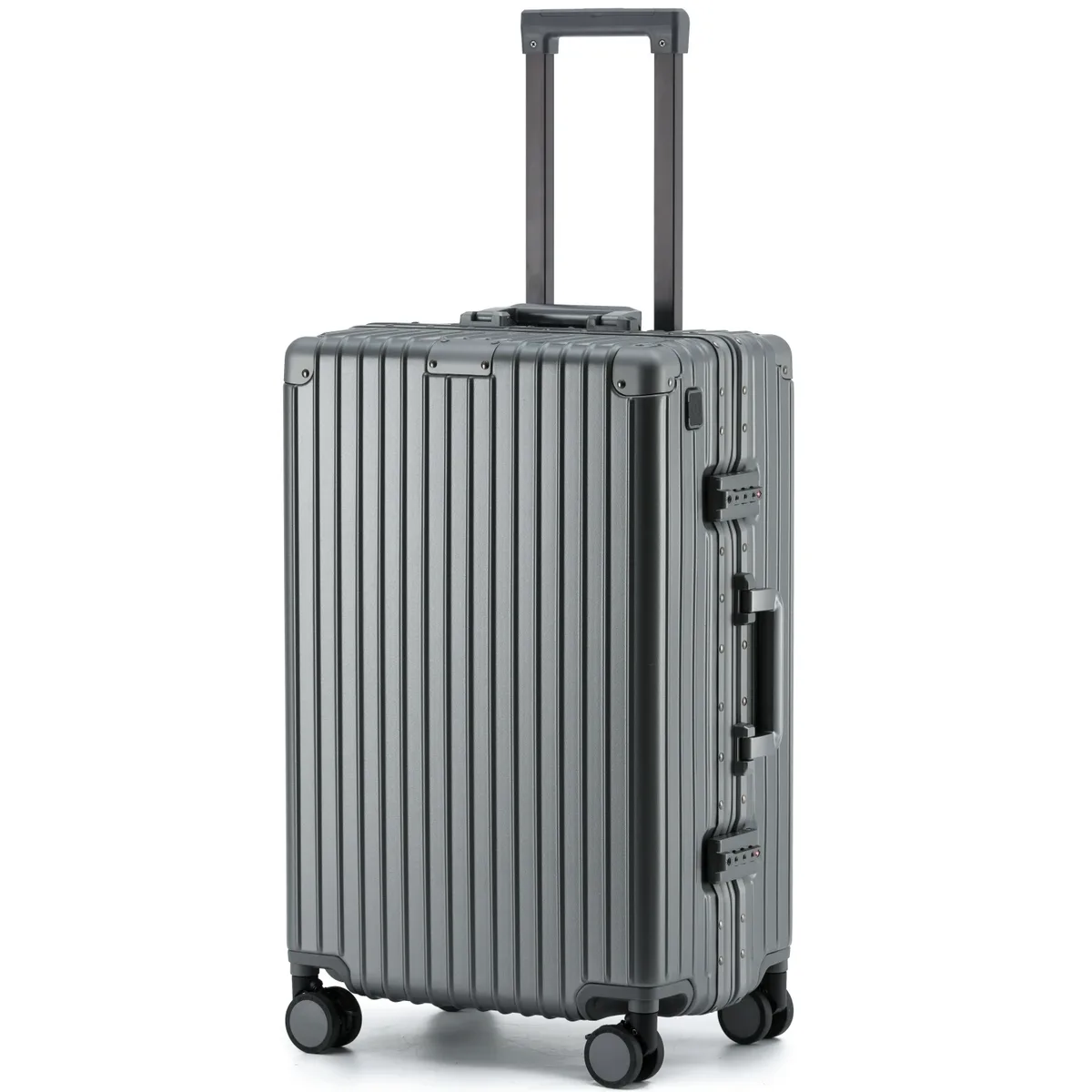 valise à roulettes 20/24/26/28 pouces, coque rigide en pc, avec cadre en aluminium, serrure tsa, valise de voyage à roulettes pivotantes