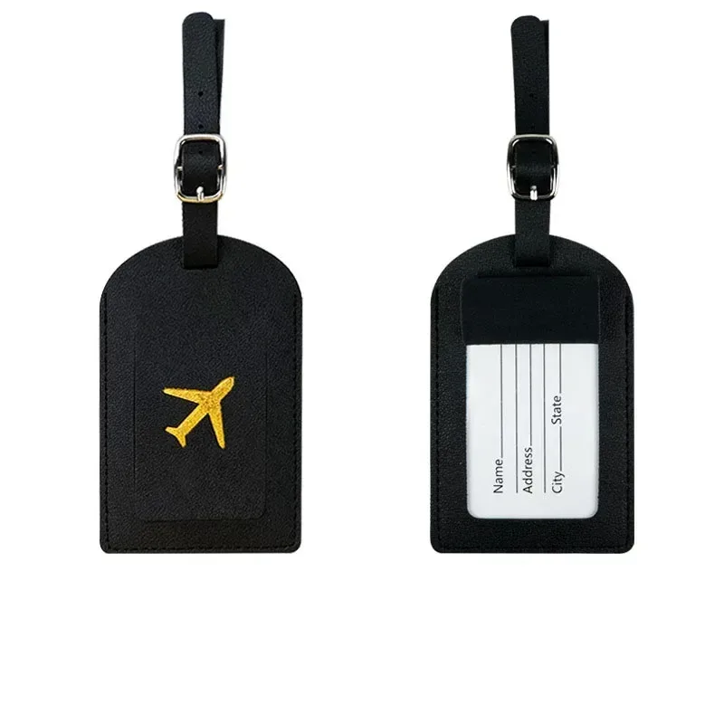 étiquette de bagage femmes hommes en cuir pu valises de voyage étiquette d'identification bagages sac d'embarquement étiquettes nom id adresse support accessoires