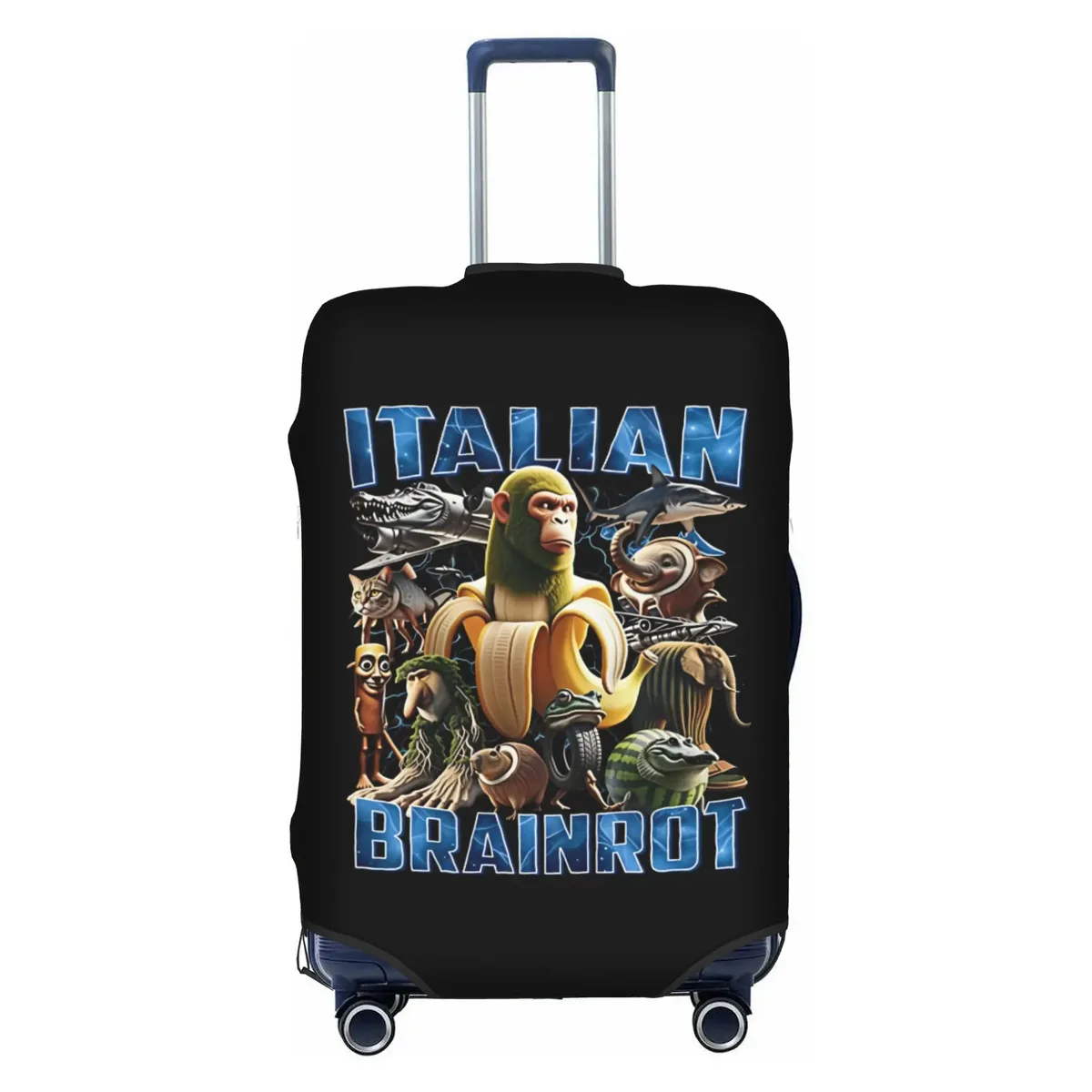 housse de protection élastique pour valise, motif humoristique italien tung tung tung sahur funk, convient aux valises de 18 à 32 pouces