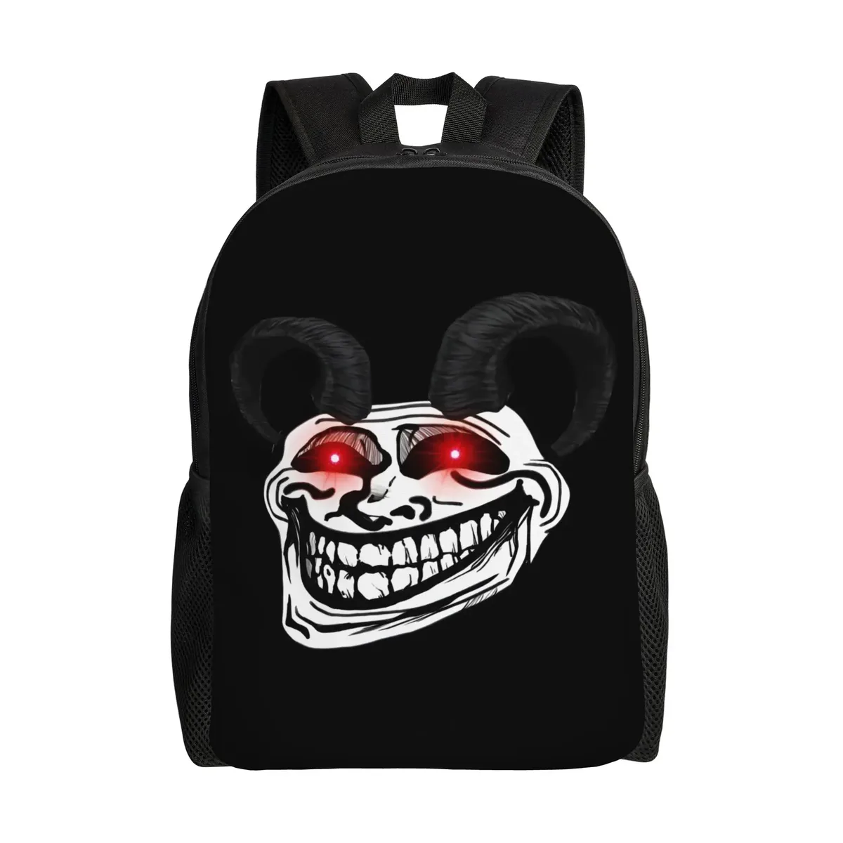 sac à dos personnalisé trollface amusant pour ordinateur portable, sac à dos basique pour femmes et hommes, sac à dos pour l'école, le collège, l'université, sac de dessin animé