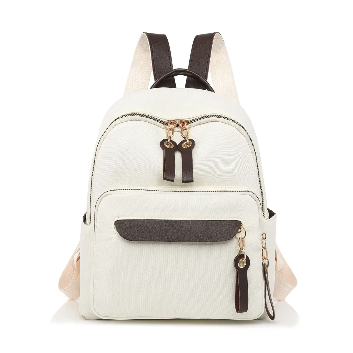 sac à dos de personnalité de haute qualité pour femmes, petit sac à dos de voyage tendance, polyvalent, mode bloc de couleur, sacs d'université antivol, 2026