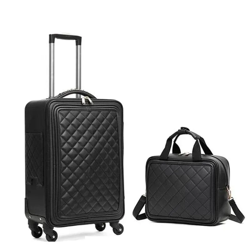 valise à roulettes carrylove en cuir pour femme, 20, 24 et 28 pouces, bagage cabine
