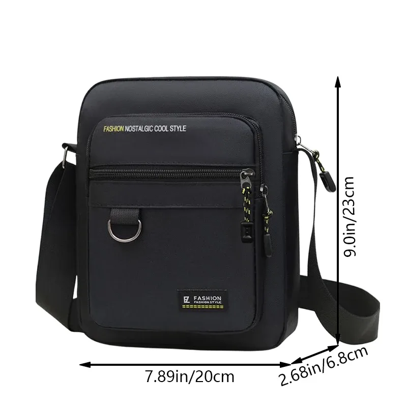 sac bandoulière durable pour homme, sac à bandoulière en nylon résistant à l'eau avec design multi-poches pour les trajets quotidiens et les voyages