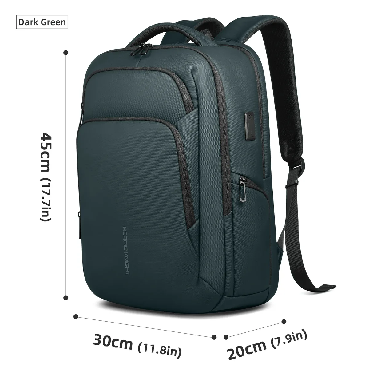 hk sac à dos d'affaires multifonctionnel hommes sac à dos de voyage de grande capacité étanche 17.3 "sac pour ordinateur portable avec usb sac à dos de travail de bureau