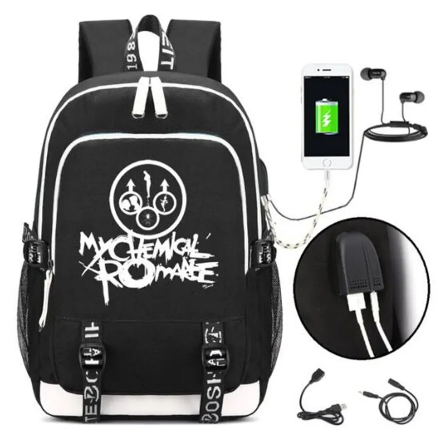 mon romance chimique punk rock impression sac à dos hommes sacs à dos sac à dos étudiants sacs d'école sac à dos pochette d'ordinateur