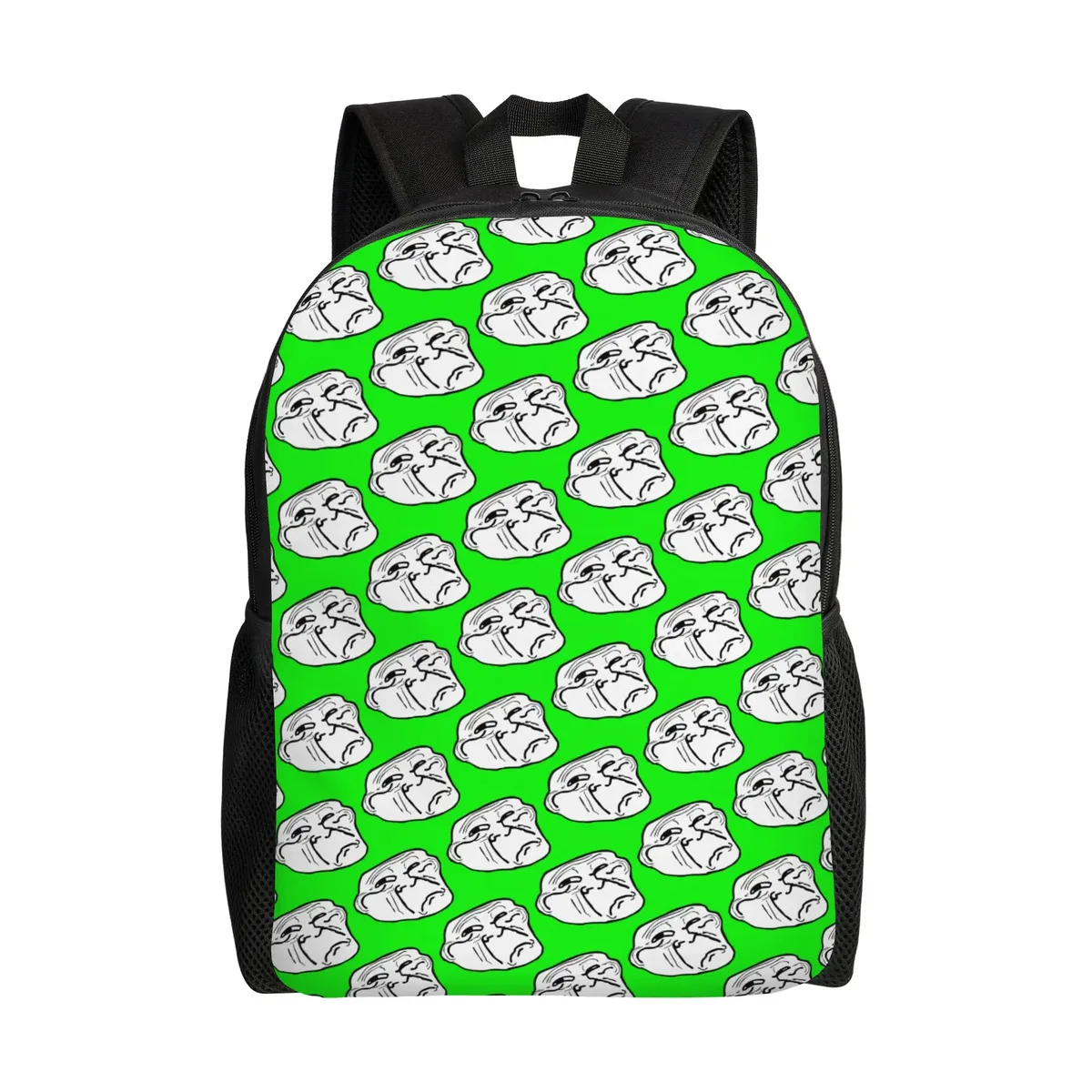 sac à dos personnalisé trollface amusant pour ordinateur portable, sac à dos basique pour femmes et hommes, sac à dos pour l'école, le collège, l'université, sac de dessin animé