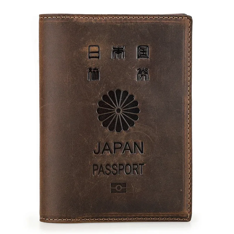 porte-passeport en cuir de vache véritable avec étui airtag-portefeuille de voyage bloquant rfid, poche anti-perte et porte-carte pour hommes et femmes