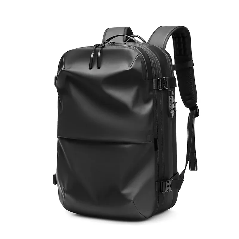 sac à dos de voyage pour hommes, sac à dos à compression sous vide pour ordinateur portable de 17 pouces, sac à dos d'affaires de grande capacité, sac à dos d'école extensible pour randonnée