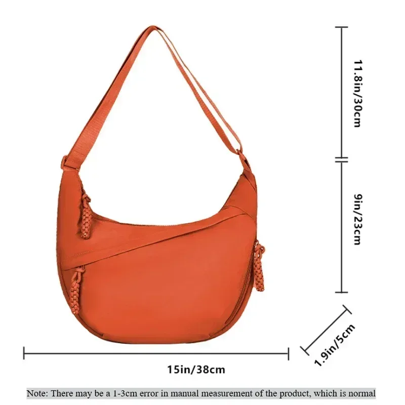 sac à bandoulière en tissu doux pour femmes, couleur unie, style étudiant décontracté, grands sacs à main, sacs hobos pour femmes