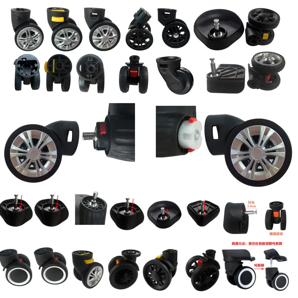 Roues Universelles Amovibles Plastique Noires Métalliques Accessoires Remplacement Bagages Pièces Réparation Travail Atelier Voyage Modification Valises
