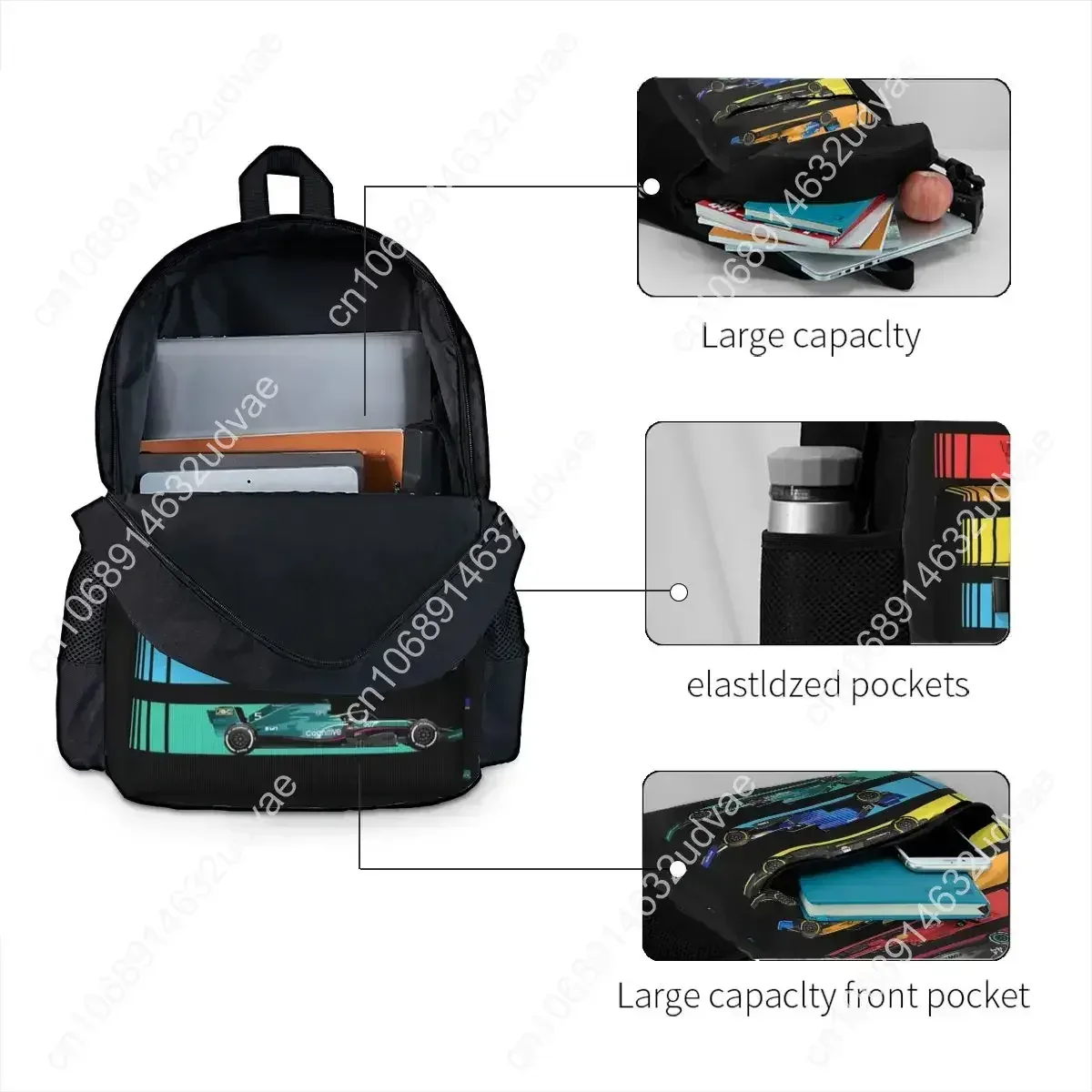 sacs à dos pour voitures de course, sacs d'école, sacs à dos de dessin animé, sacs à dos pour ordinateur portable, sacs à bandoulière