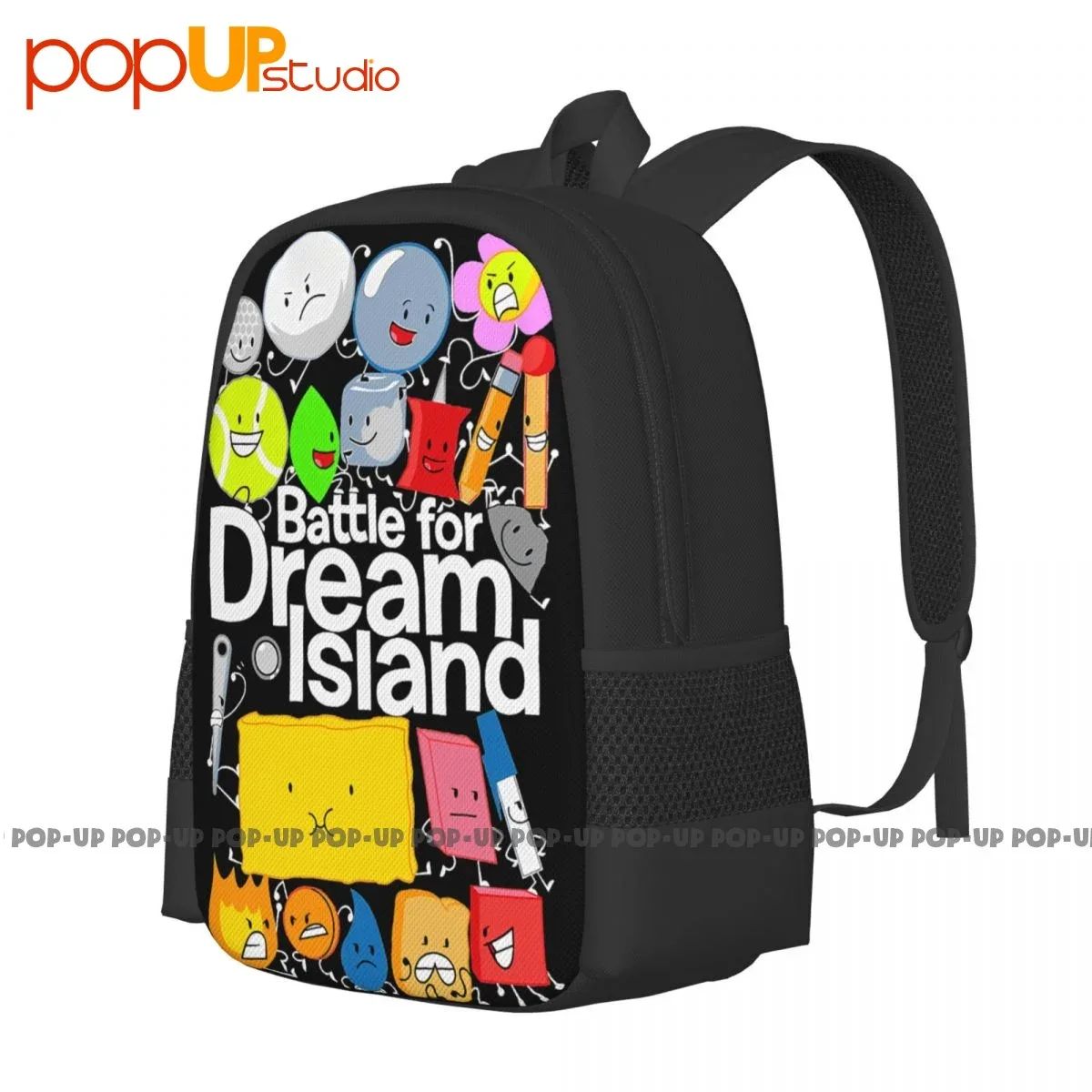 Sac Dos Polyester Imprimé Dessins Animés Battle For Dream Island Poignée Souple Bandoulière Régulable Grande Capacité Usage Voyage École Alpinisme Tourisme