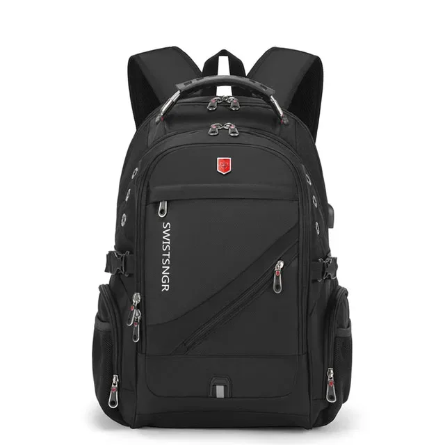 sac à dos étanche pour ordinateur portable 15.6/17.3 pouces, chargeur usb, sac à dos suisse, sac de voyage pour femmes, sac d'école vintage mochila