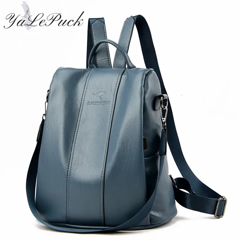 sac à dos en cuir anti-vol pour femmes, sac à bandoulière vintage pour dames, sac de voyage de grande capacité, sacs d'école pour filles mochila feminina