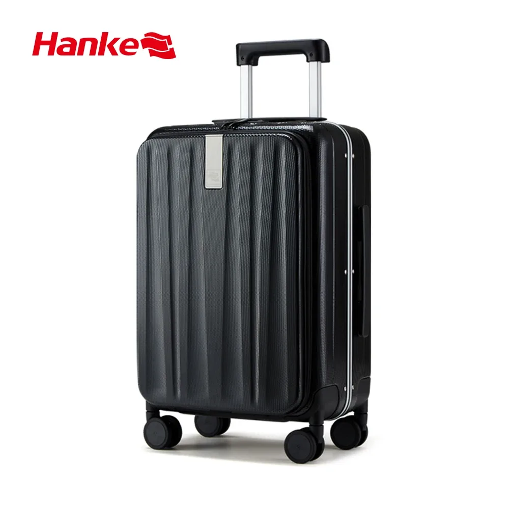hanke-valise de voyage avec cadre en aluminium, conception innovante, bagage à main, esthétique, étroit, pc, roue tournante rigide, h9860, 20 po, 24 po