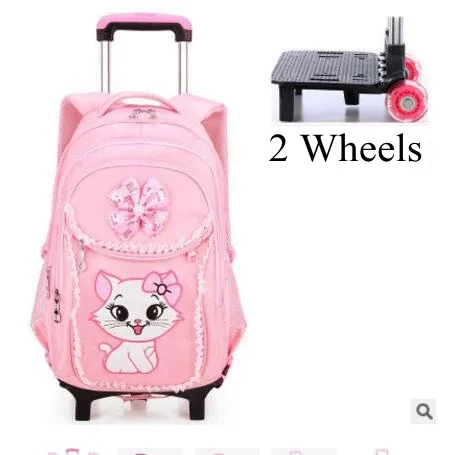 valise sac dos roulettes nylon fleur chat rose filles école voyage transport scolaire jeunesse