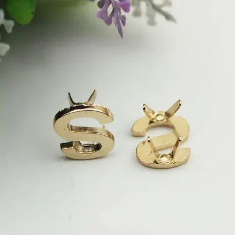rivets métalliques anglais 26 lettres, 5 pièces, clous à griffes pour sacs, vêtements, chapeaux, décor en cuir, alphabets, artisanat fait à la main