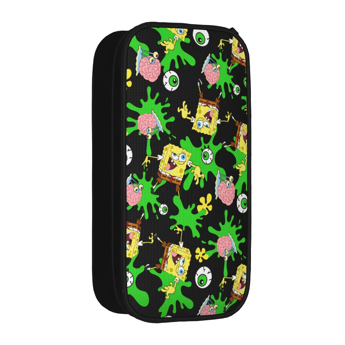 trousse à crayons s-spongebobs avec portraits de visages multiples, pochette en toile, grande capacité, pour garçons et filles, fournitures scolaires