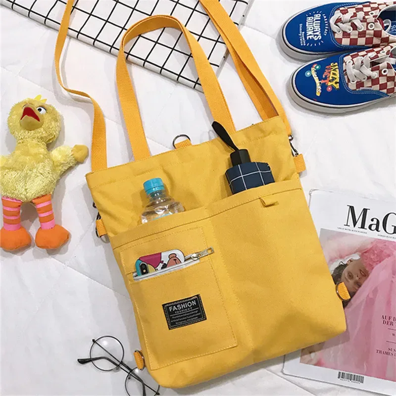 sac à main à bandoulière en toile pour femmes, sac fourre-tout pour le travail, shopper féminin, mode simple, qualité, designer coréen lancé, haut à dos