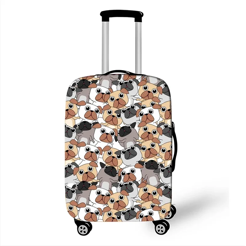 housse de bagage imprimée chien/chat mignon, accessoires de voyage, housses de bagages anti-poussière, housse de valise élastique pour boîtier de chariot