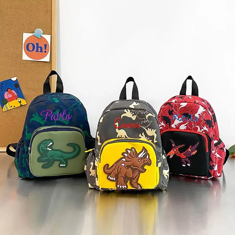 sac à dos de dinosaure de dessin animé personnalisé pour enfants, sac à dos pour garçons et filles, maternelle, personnalisation personnalisée, mode cool, nouveau
