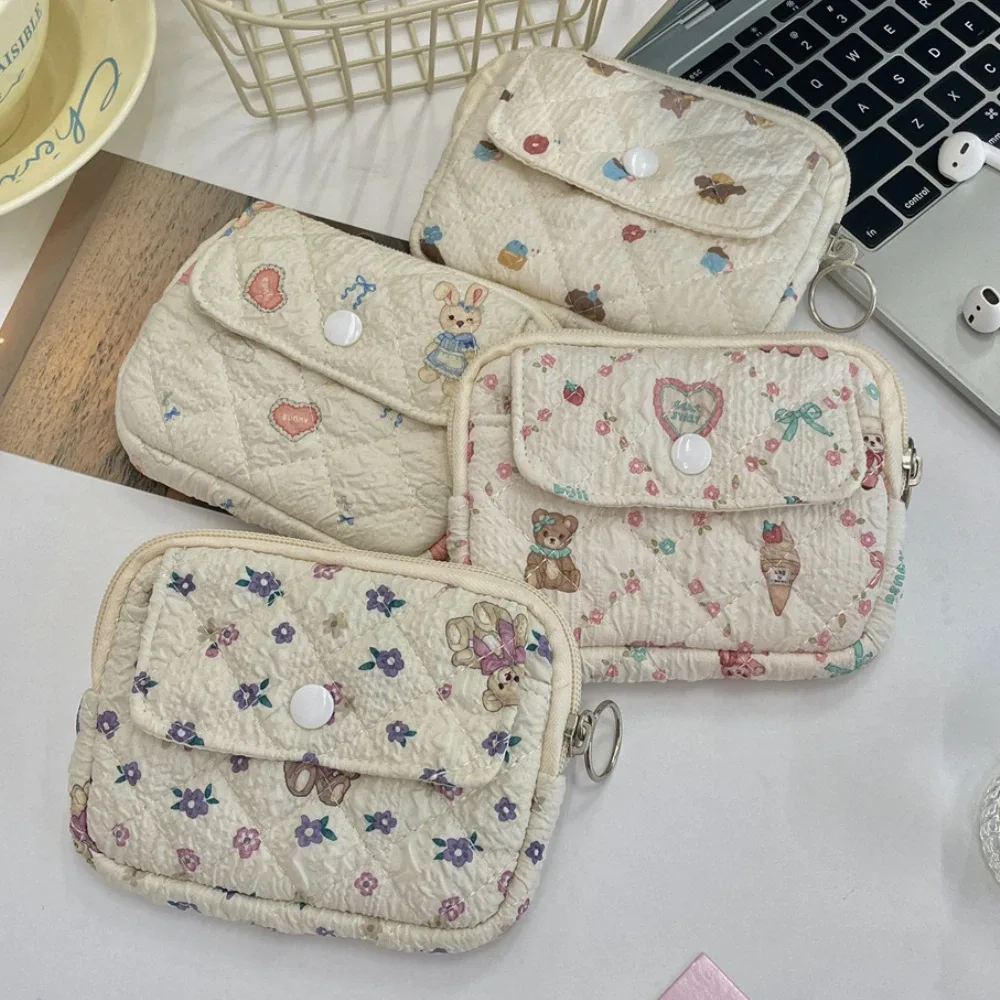 dessin animé mignon petit voyage cosmétique rouge à lèvres écouteur carte portable sac de rangement sac à main femmes cadeau pochette dans les sacs de maquillage organisateur