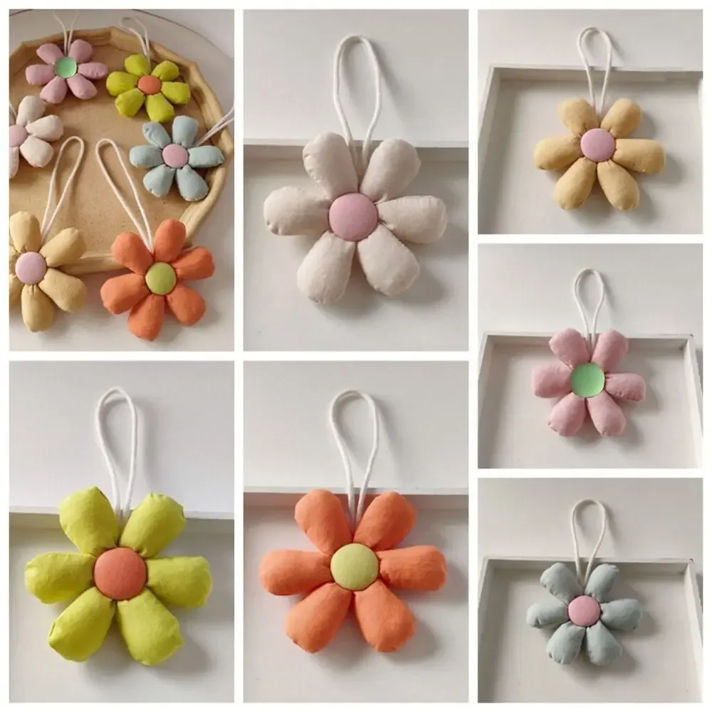 pendentif de sac en tissu à motif floral, breloques pour sac, accessoires assortis, décoration de sac à dos tendance, lanière florale rembourrée de style coréen pour fille.