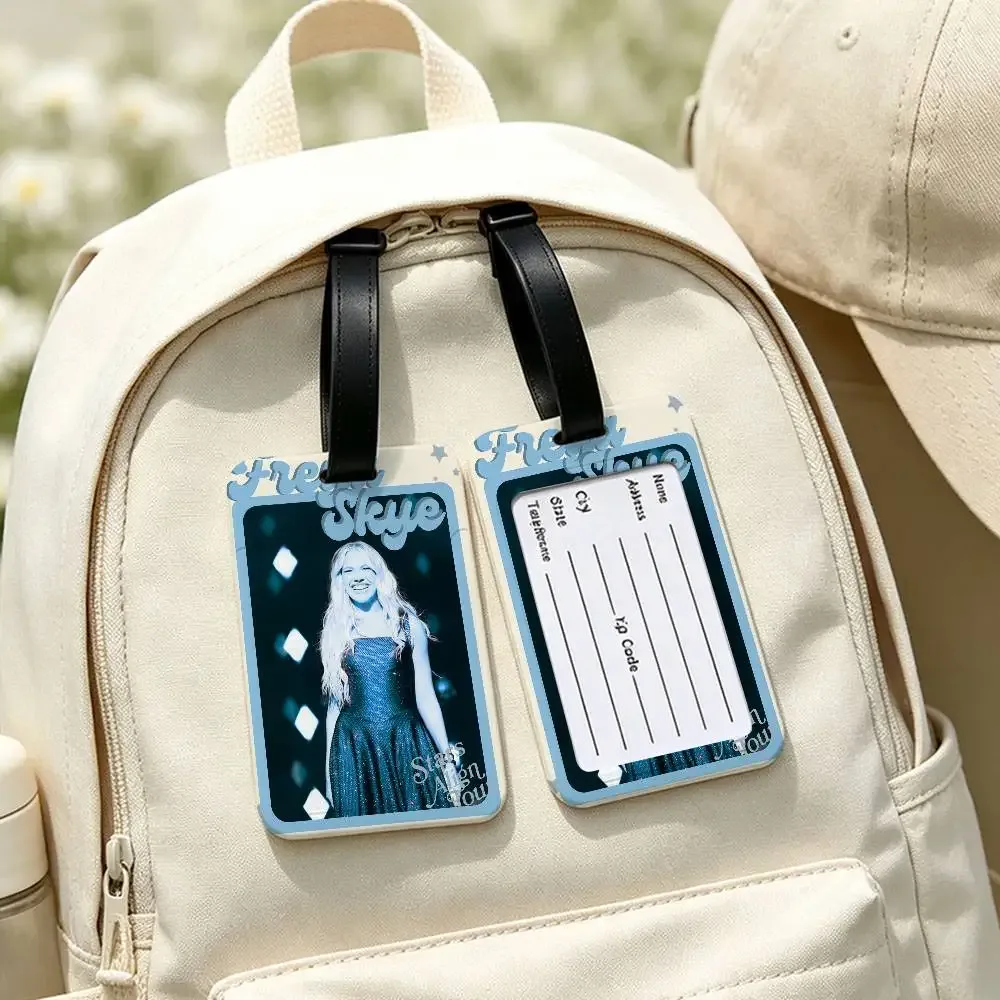 étiquette d'identification de bagages en pvc singer f-freya skye, porte-carte d'informations anti-perte, étiquette de nom pour valise de voyage