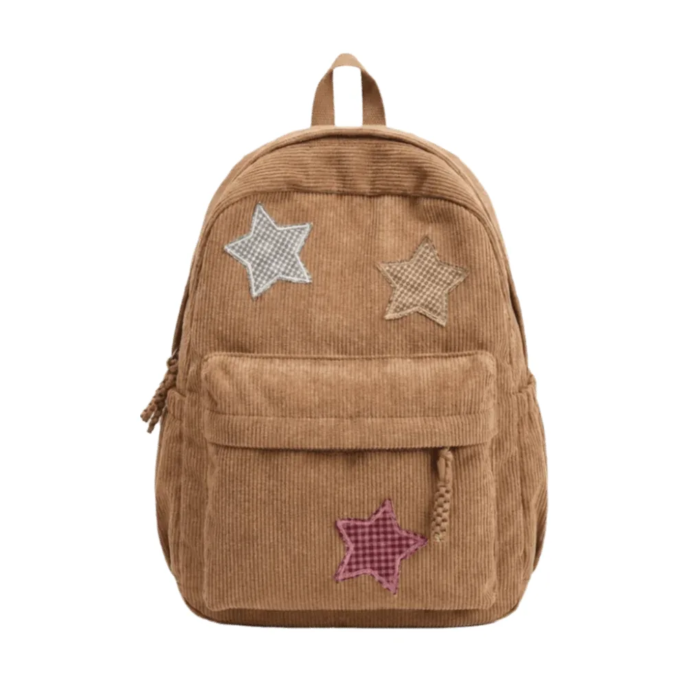 sac à dos en velours côtelé tendance, léger, grande capacité, sac à dos scolaire coloré, multi-poches, sac de voyage décontracté