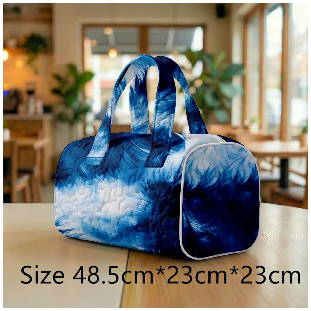 sac fourre-tout matelassé tendance pour femmes, motif tie-dye et marbré, sac à bandoulière grande capacité, sac à main pour les voyages, le shopping, la plage, la salle de sport