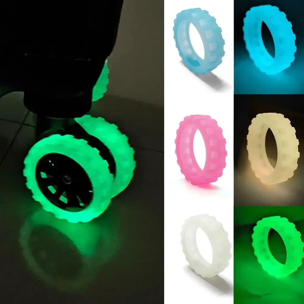 juste de protection des roues de la valise en silicone, chaussures de roulette de bagage de voyage shoous, son silencieux, boîte de chariot, 8 pièces