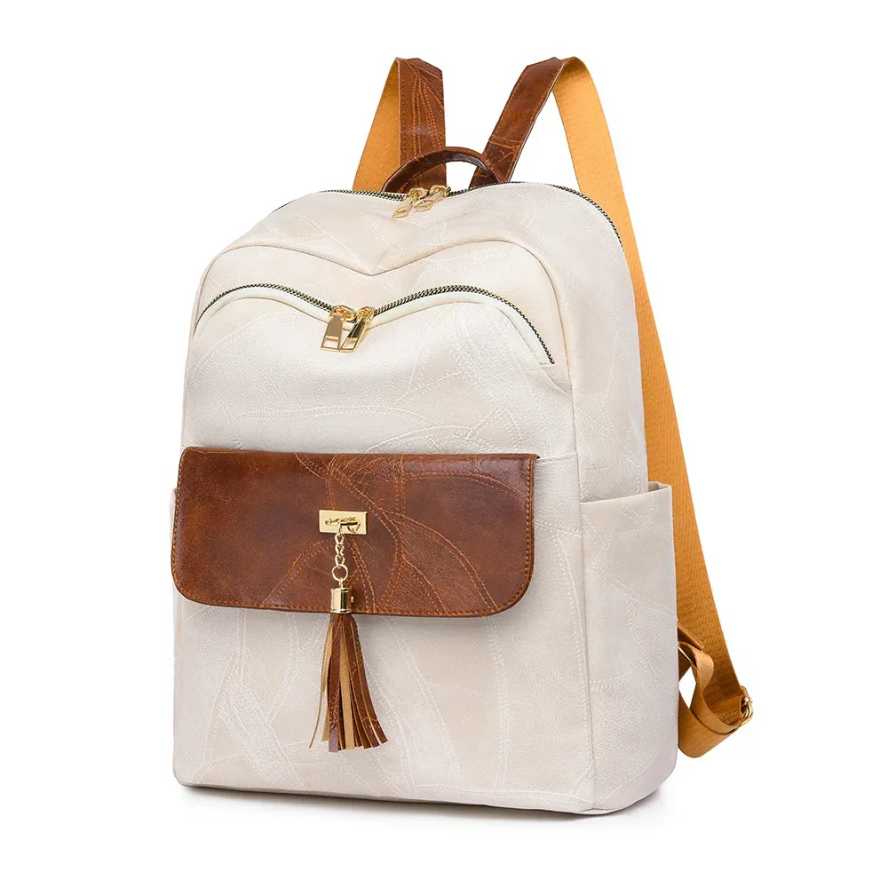 sac à dos en cuir pu à la mode pour femmes, voyage de styliste, académie, déplacement quotidien, sac à main/sac à bandoulière rétro multifonctionnel