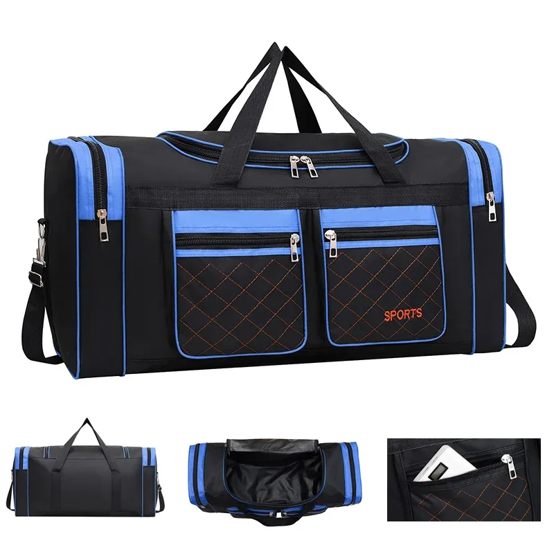 sac polochon de voyage en nylon pour homme, sac à main de grande capacité, bagage de transport extérieur portable, sac de sport pratique pour le week-end masculin, questionpratique