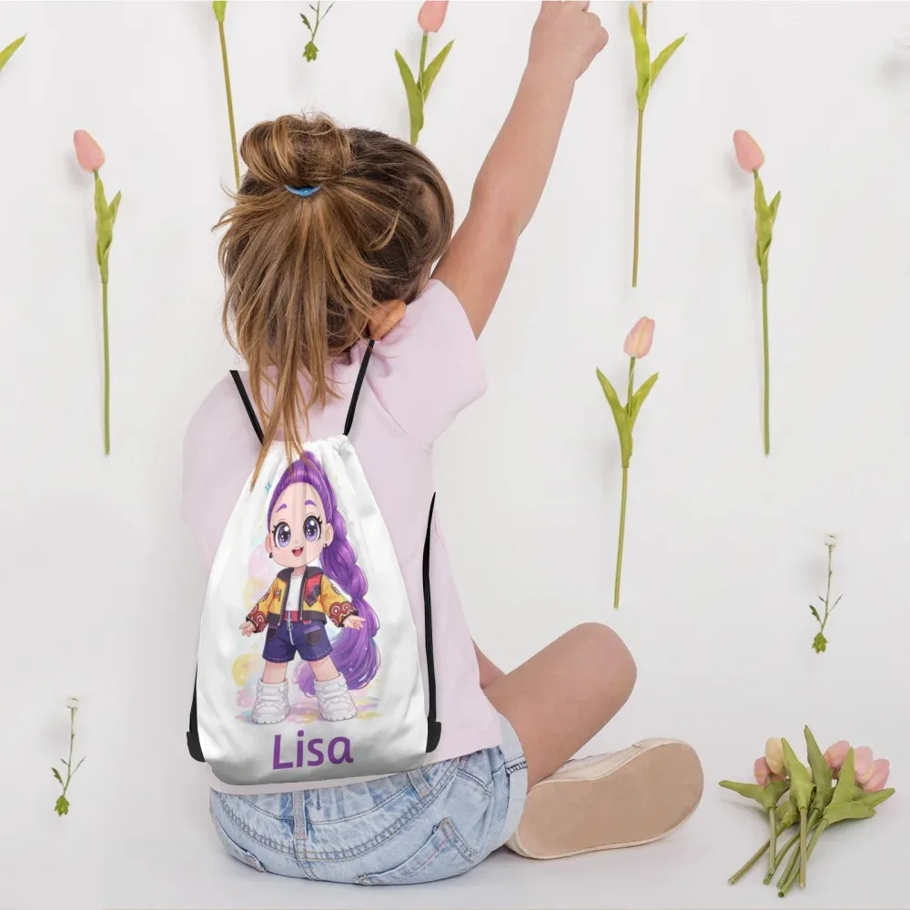 sac à dos personnalisé avec cordon de serrage, sac de sport avec nom personnalisé, sac de voyage léger, sac à bandoulière, sac de rangement quotidien, sac cadeau, 3 tailles