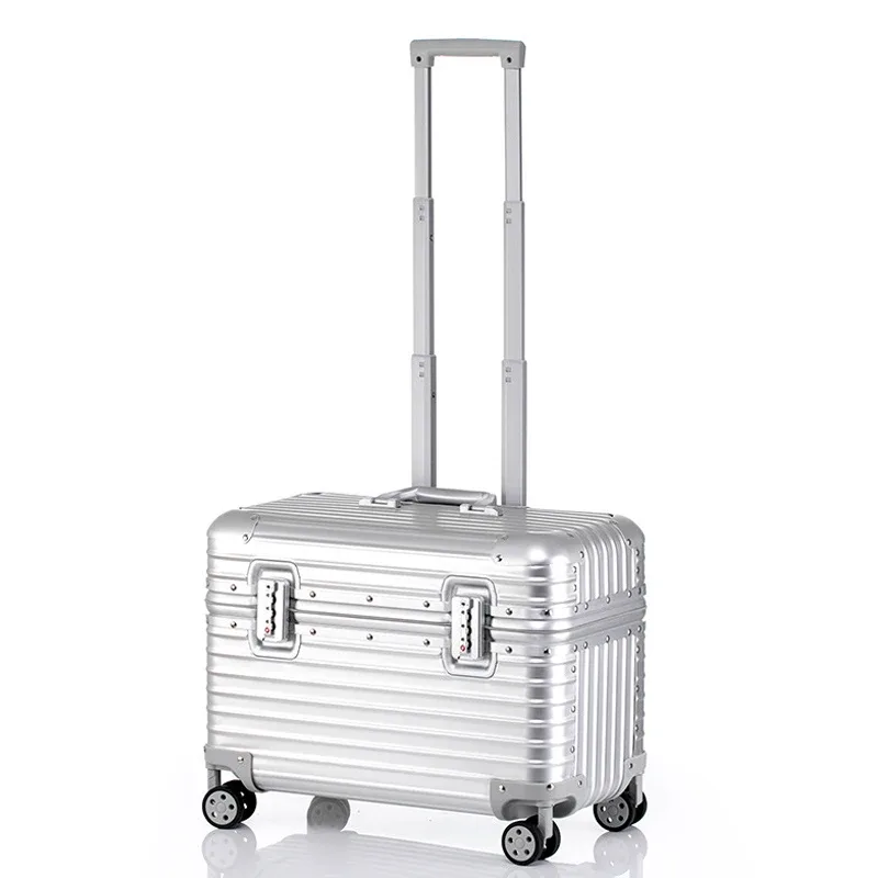 valise cabine de voyage petite bagage en métal 100% aluminium valises à roulettes de voyage boîte pour appareil photo boîtier de chariot 18/20/22 pouces