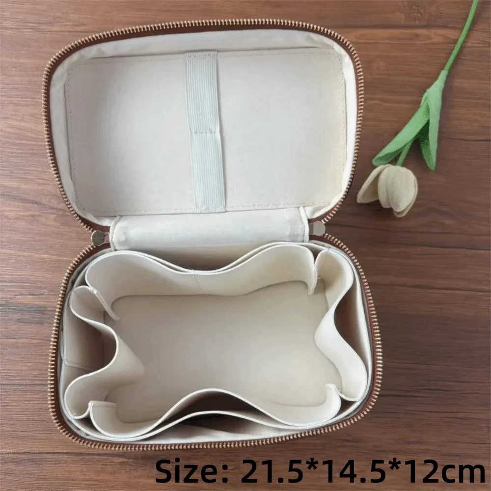 sac à maquillage en cuir pu, forme carrée, grande capacité, sac cosmétique à main, doublure amovible, pochette cosmétique imperméable ​ ​