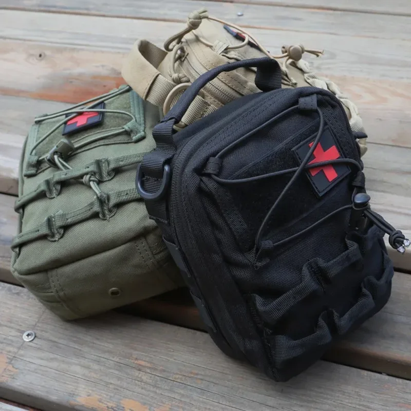 nouvelle pochette médicale edc, sac de survie en plein air, sac d'urgence emt, sac de ceinture, sac de camping, sac de chasse, sac tactique molle, trousse de premiers soins