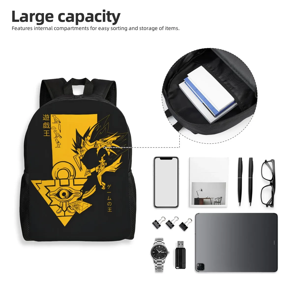 sac à dos 1 pièce yu gi oh! sac de rangement pour la rentrée scolaire lycée anniversaire début de nouvelle année scolaire
