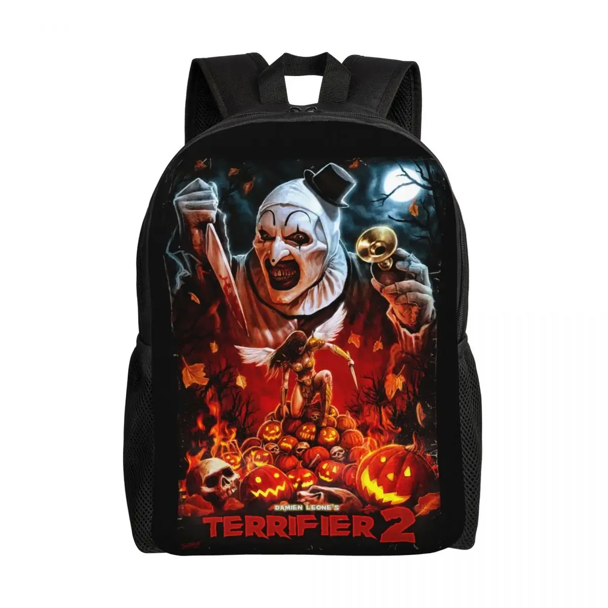 sac à dos de voyage personnalisé terrifier movie pour hommes et femmes, cartable d'ordinateur scolaire, sac à dos d'étudiant, sacs d'horreur, halloween, clown, collège