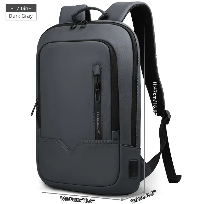 heroic knight mince homme travail sac à dos multifonctionnel mode 15.6 pouces sac à dos pour ordinateur portable décontracté étanche voyage d'affaires sac à dos
