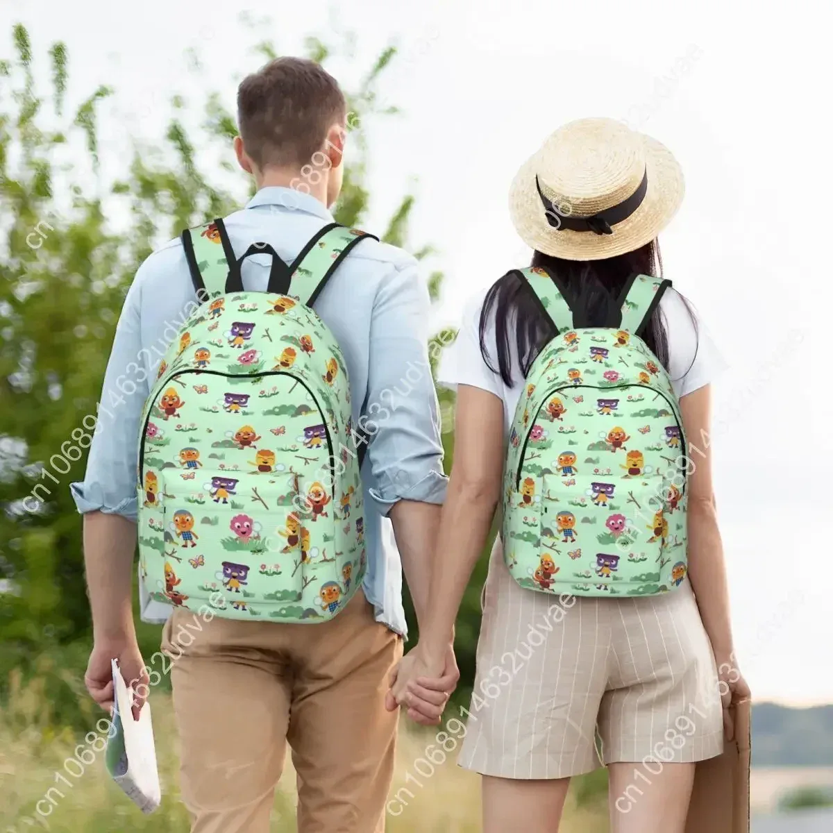 sac à dos micro super simple noodle & pals, idéal pour l'école, la randonnée, les voyages, avec motifs de comptes-rendus et de plantes, sac à dos de jour pour hommes, femmes et étudiants, sac à bandoulière
