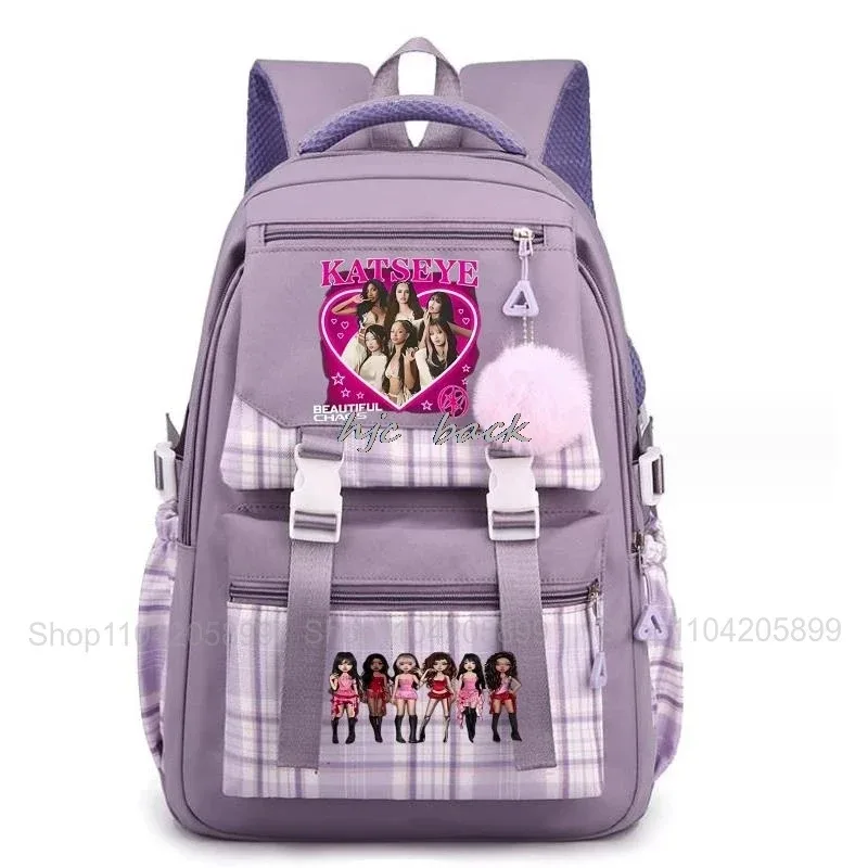 sac à dos katseye tendance, amusant, style kpop, pour filles, sacs d'école, sacs à dos pour adolescentes, étudiantes, voyages quotidiens, sac à dos pour ordinateur portable