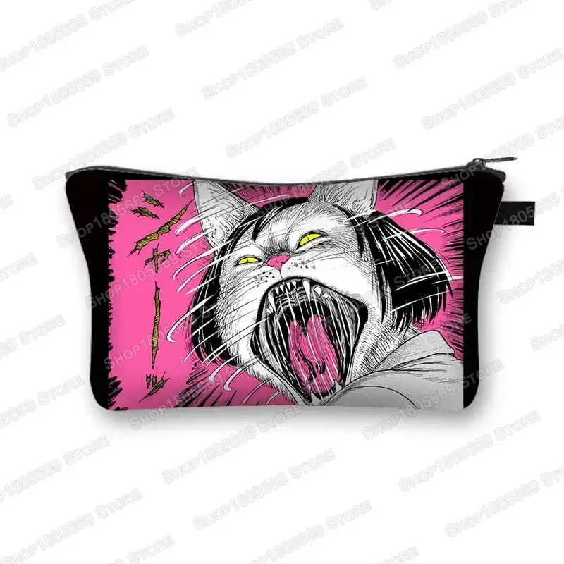 trousse à cosmétiques imprimée manga d'horreur tomie spiralized pour femmes, trousse de maquillage, rouge à lèvres, trousse de toilette, mini sac à main pour filles, trousse à cosmétiques