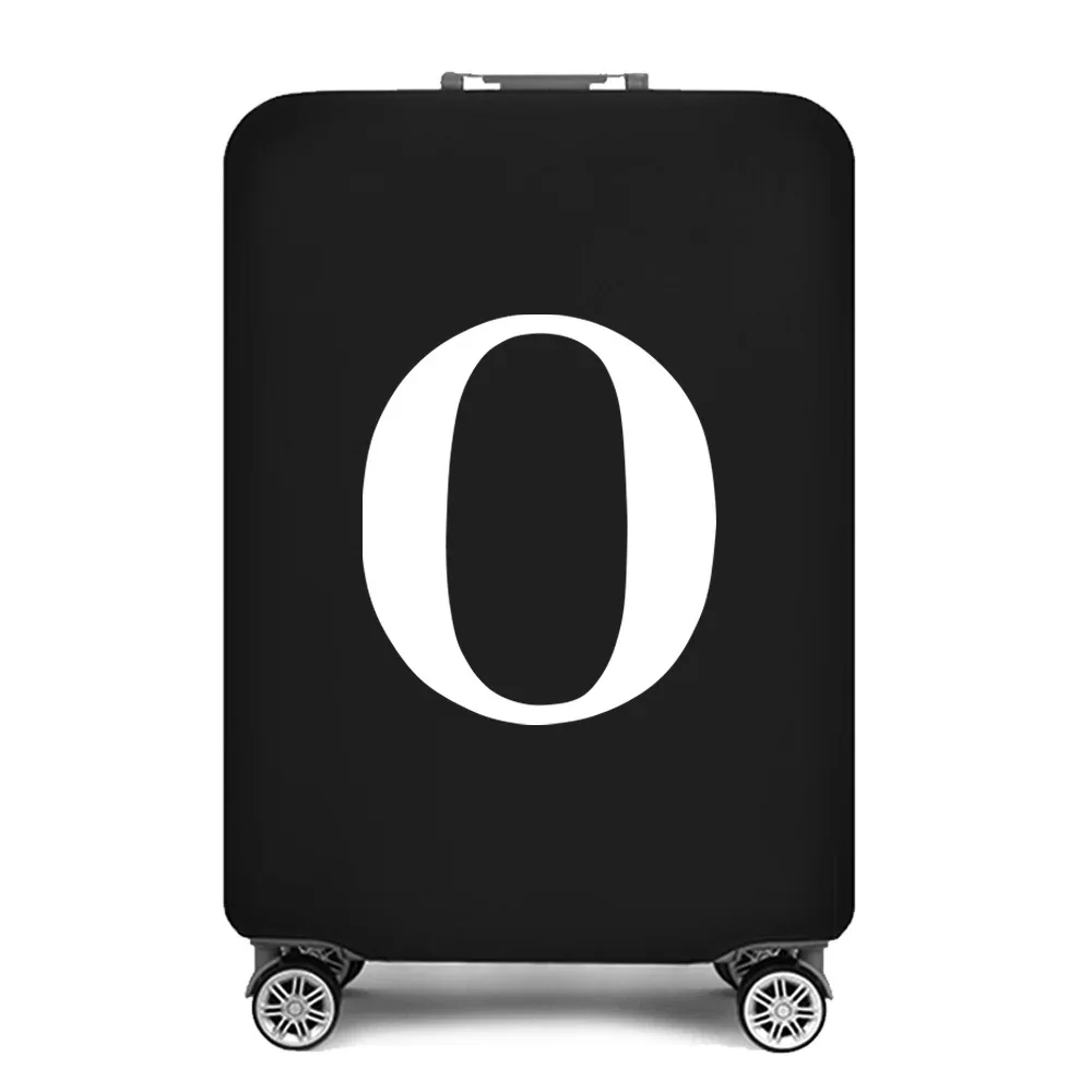 housse de protection pour bagages, housse de protection pour valise de 18 à 28 pouces, accessoires de voyage, 26 lettres blanches imprimées, housse anti-poussière élastique